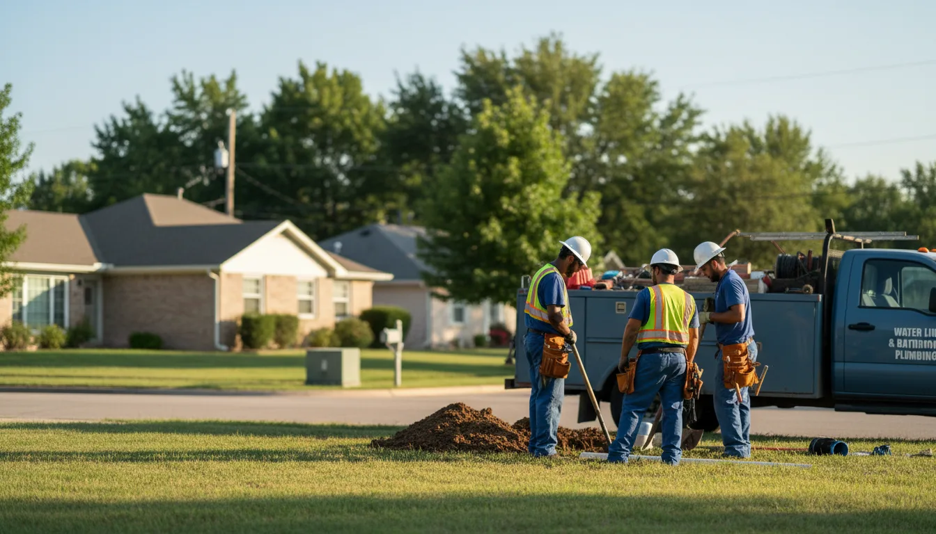 Residential water line and bathroom plumbing service in Kearney, MO